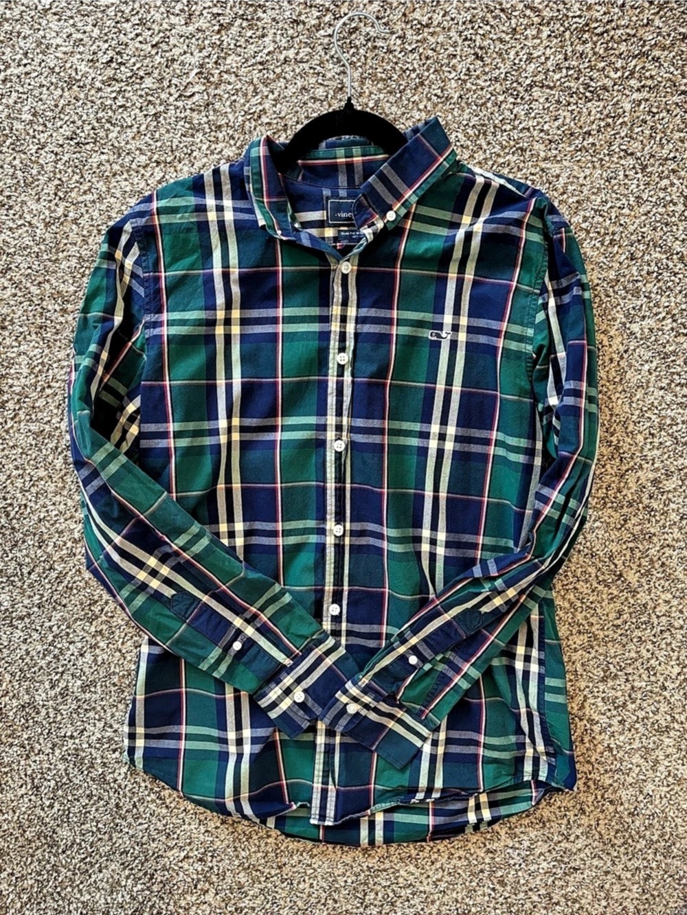 Vineyard Vines Men’s Slim Fit Whale Shirt Plaid Button Down Size M